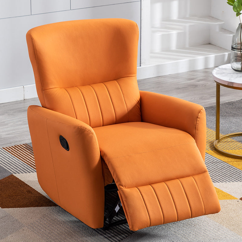 Swivel Rocker Standard Recliner Metal Frame Faux Leather Recliner Chair