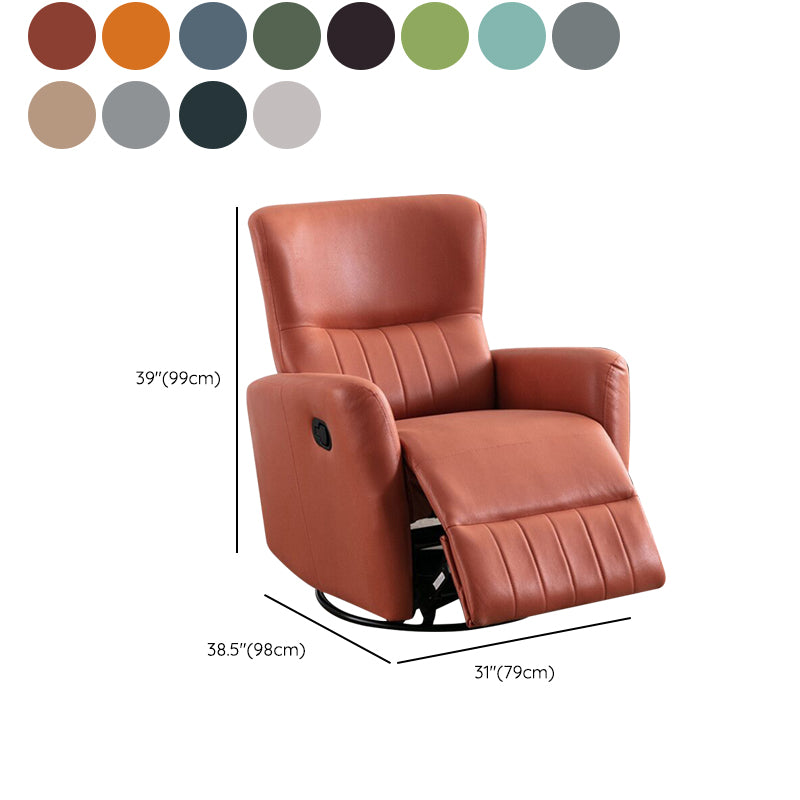 Swivel Rocker Standard Recliner Metal Frame Faux Leather Recliner Chair