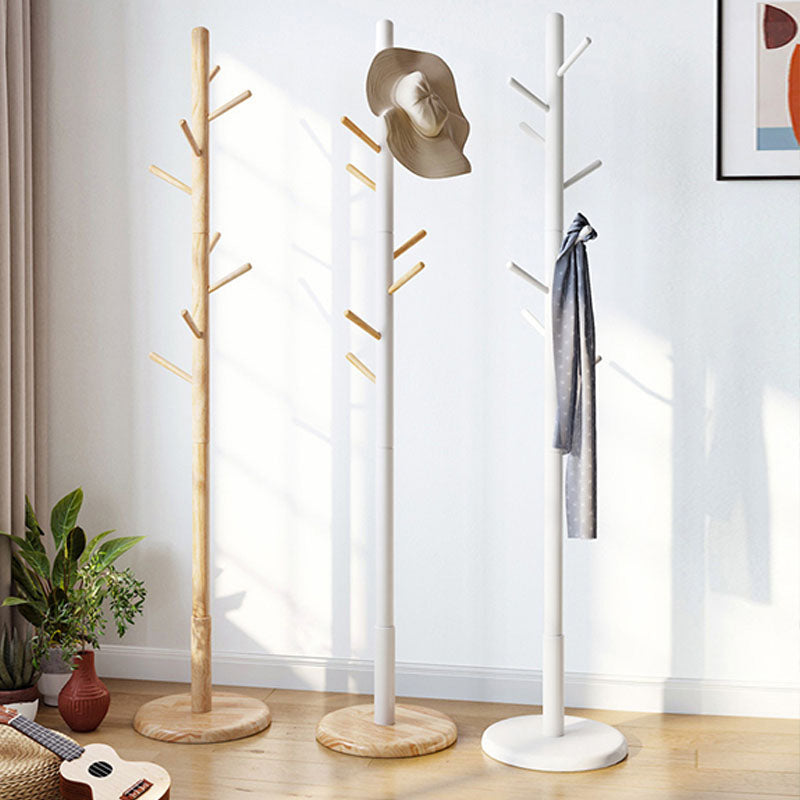 Solid Wood Entry Hall Tree Free Standing Coat Hanger for Hallway