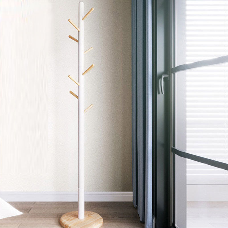 Solid Wood Entry Hall Tree Free Standing Coat Hanger for Hallway