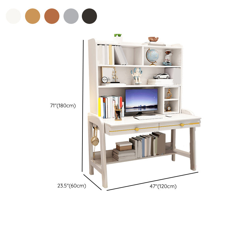 Solid Wood 23.6"W Kids Desk Writing Desks with Drawer Study Room