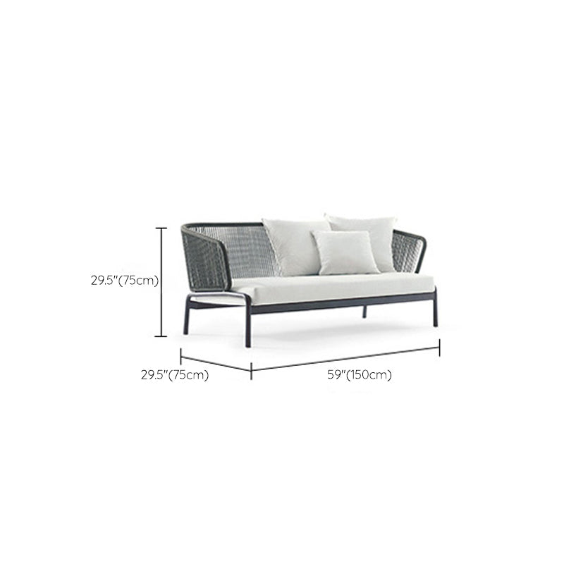 Metal Frame Outdoor Sofa Industrial UV Resistant Patio Sofa with Cushion