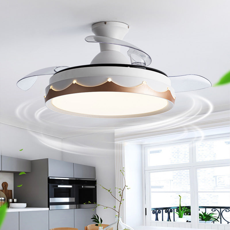 Drum LED Ceiling Fan Lighting 1 - Light Modernism Fan Light Fixture