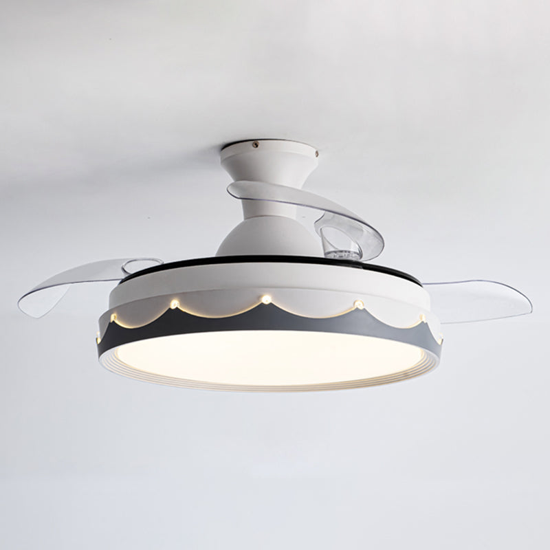 Drum LED Ceiling Fan Lighting 1 - Light Modernism Fan Light Fixture