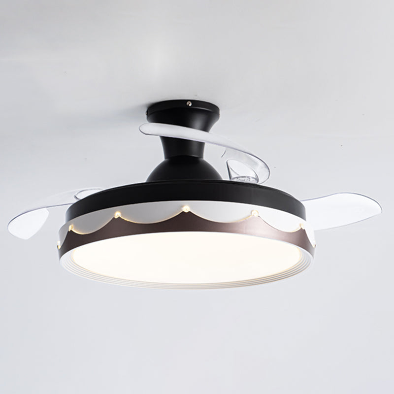 Drum LED Ceiling Fan Lighting 1 - Light Modernism Fan Light Fixture