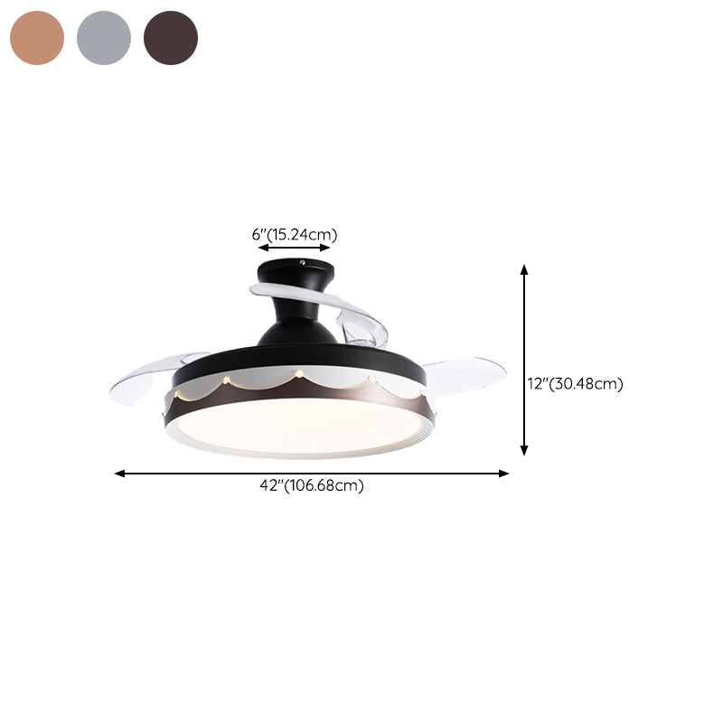 Drum LED Ceiling Fan Lighting 1 - Light Modernism Fan Light Fixture