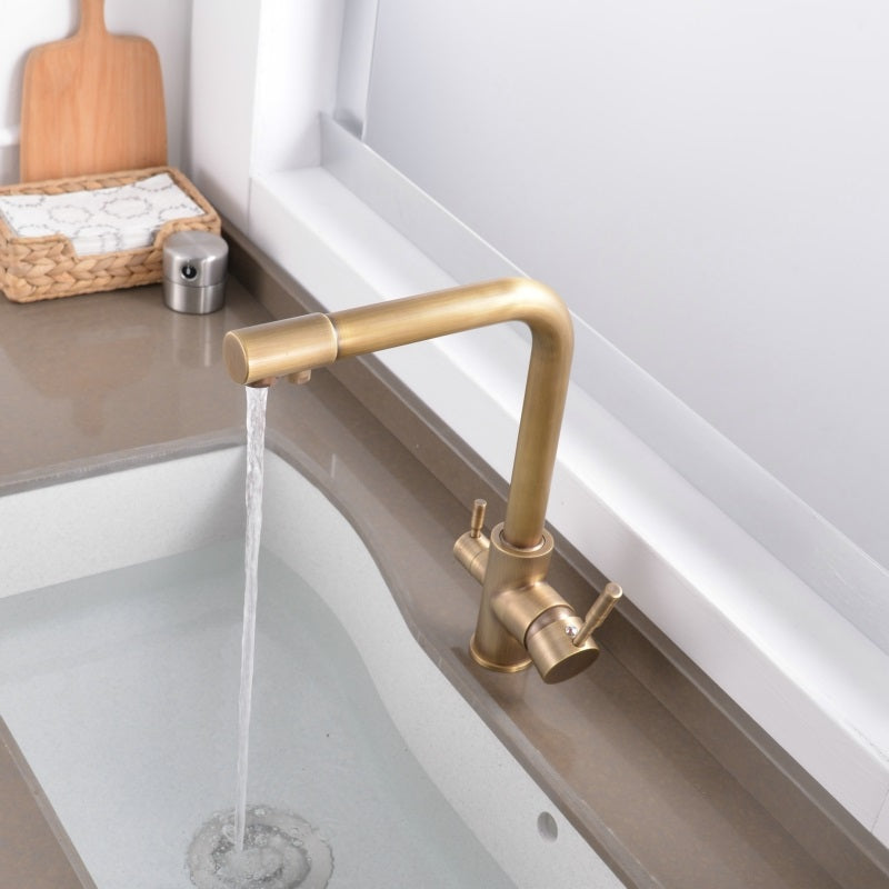 Traditional Kitchen Faucet Brass Low Profile Standard Kitchen Faucets Single Handle