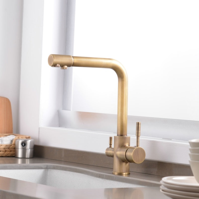 Traditional Kitchen Faucet Brass Low Profile Standard Kitchen Faucets Single Handle