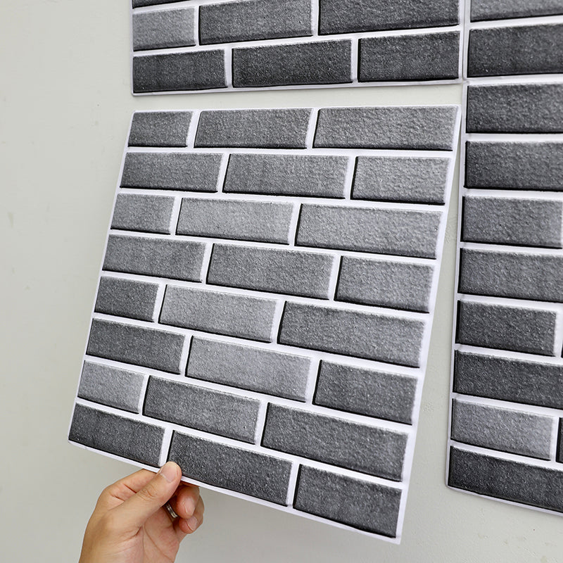 Modern Wall Panel Peel and Stick Brick Print Waterproof Wall Paneling