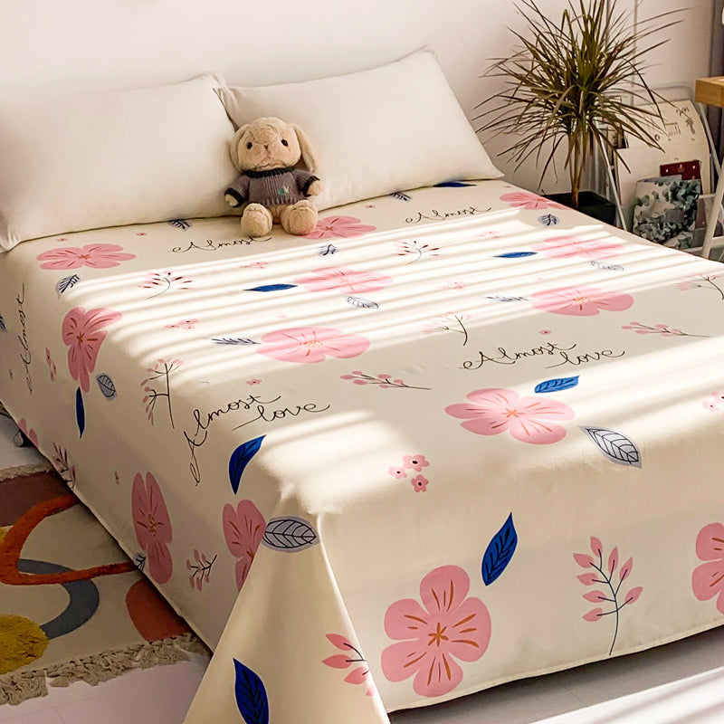 Trendy Bed Sheet Cartoon Patterned Non-Pilling 100 Cotton Bed Sheet