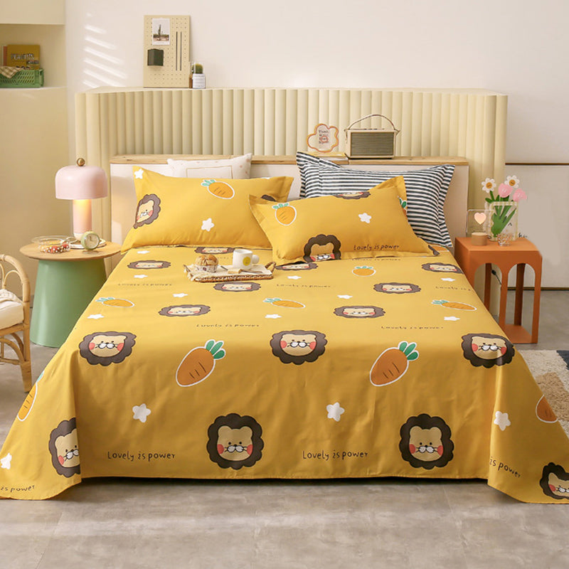 Trendy Bed Sheet Cartoon Patterned Non-Pilling 100 Cotton Bed Sheet