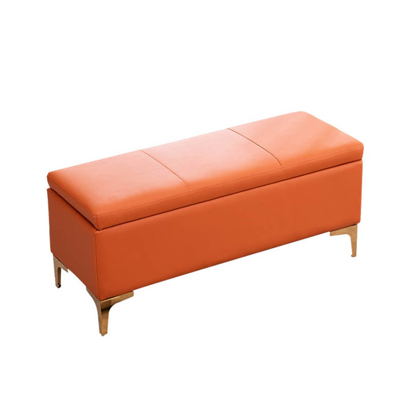 Glam Rectangle Storage Seating Bench Cushioned Backless Bedroom Bench