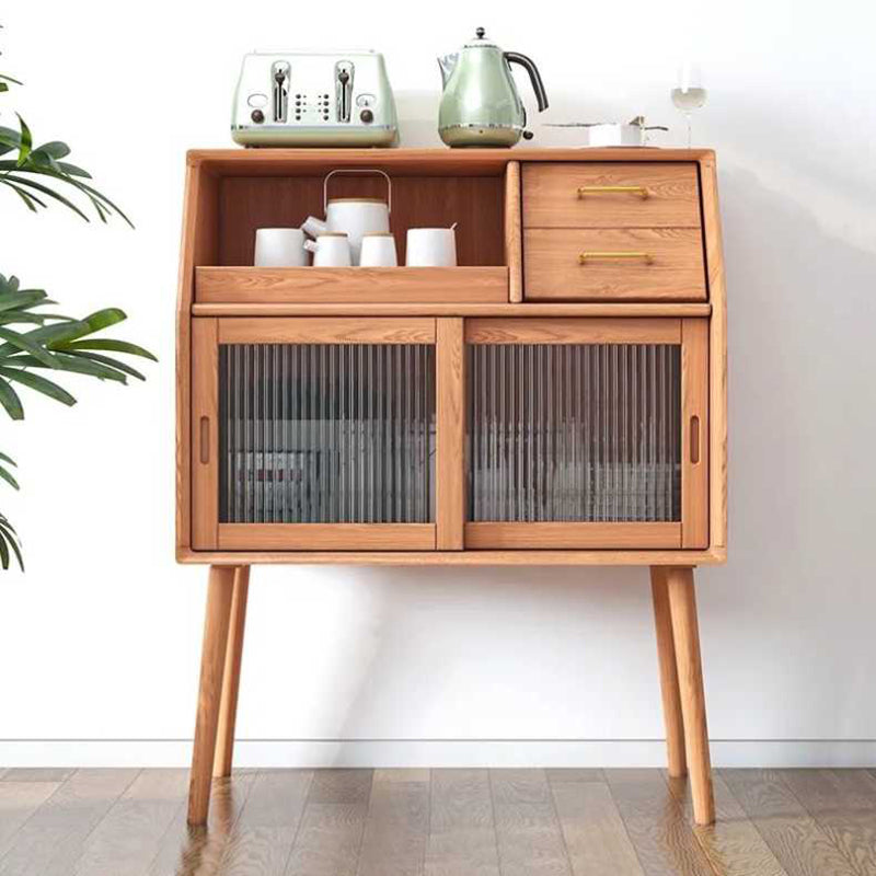 Solid Wood Server Modern Style 2 Drawers Server for Dining Room