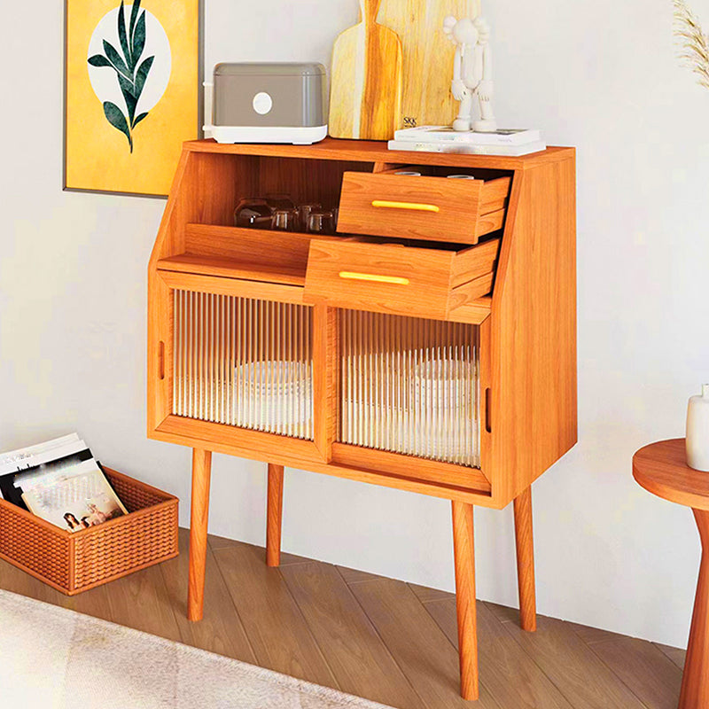 Solid Wood Server Modern Style 2 Drawers Server for Dining Room