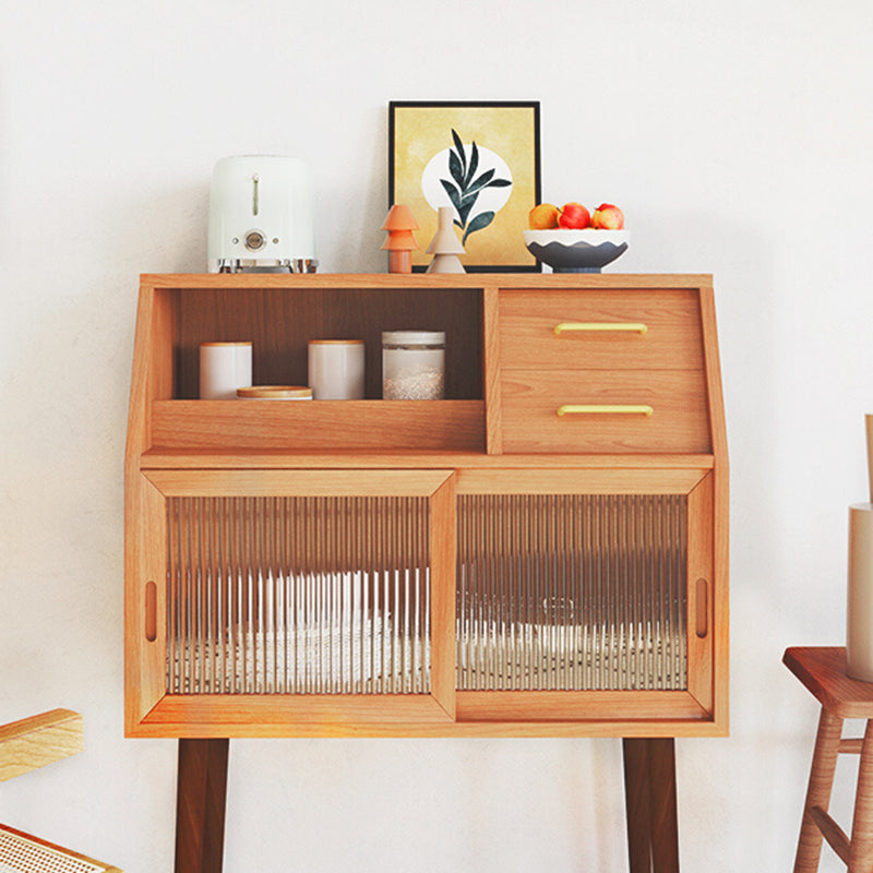 Solid Wood Server Modern Style 2 Drawers Server for Dining Room