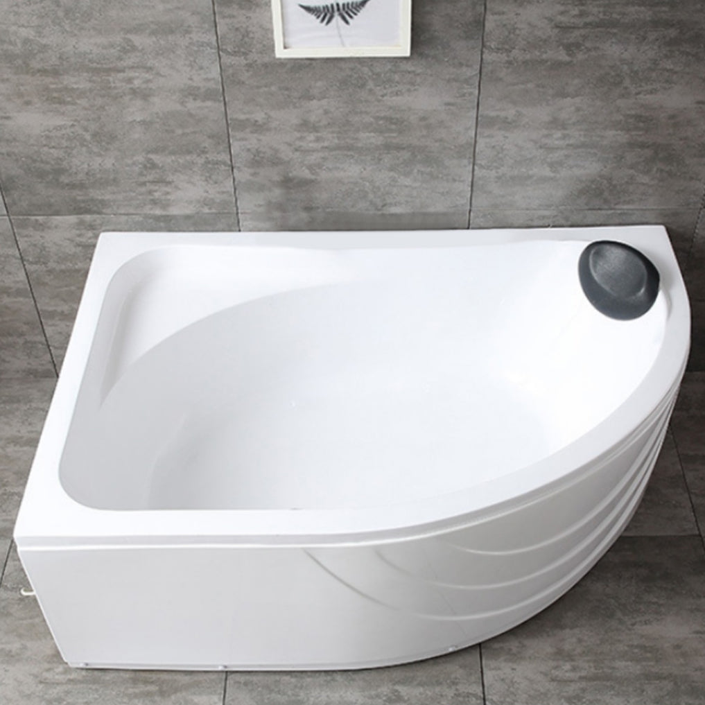 Modern White Corner Bath Acrylic Center-Back Soaking Bathtub