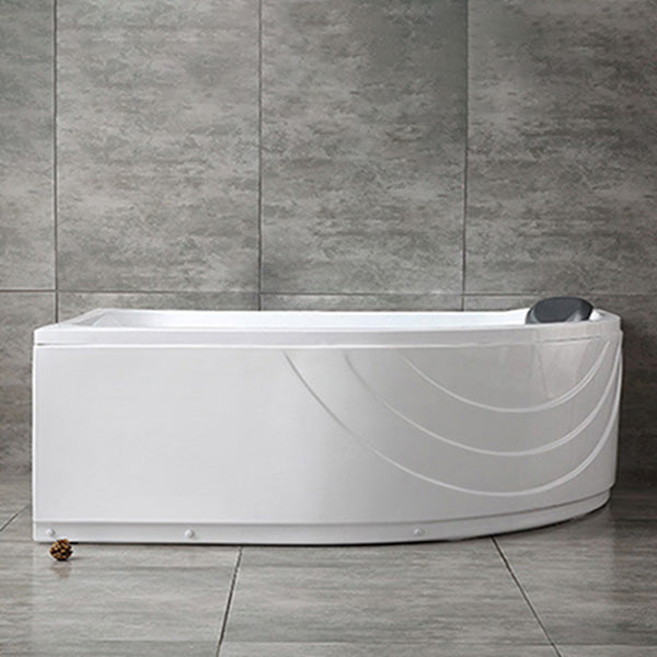 Modern White Corner Bath Acrylic Center-Back Soaking Bathtub
