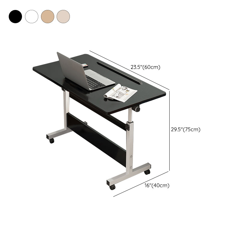 Modern Office Task Desk Rectangular Shape White/Brown/Black Writing Desk with Wheels