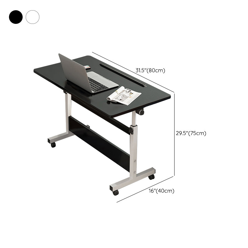 Modern Office Task Desk Rectangular Shape White/Brown/Black Writing Desk with Wheels