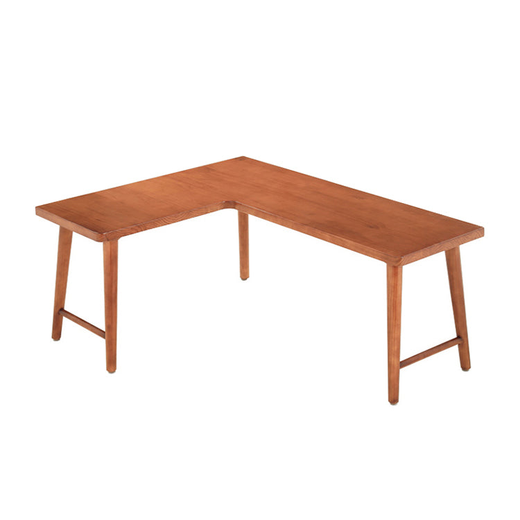 Modern Solid Wood Writing Desk Corner 29.53-inch Tall Office Desk with H-Shape Base