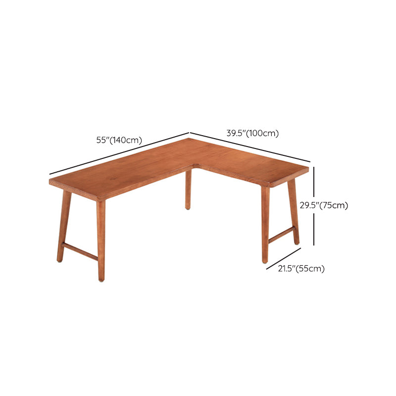 Modern Solid Wood Writing Desk Corner 29.53-inch Tall Office Desk with H-Shape Base