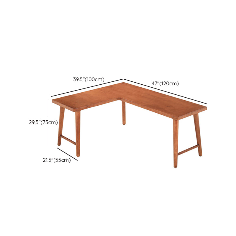 Modern Solid Wood Writing Desk Corner 29.53-inch Tall Office Desk with H-Shape Base