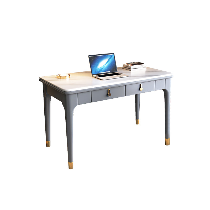 Parsons Wooden Writing Desk Modern Home Office Desk with 2 Storage Drawers