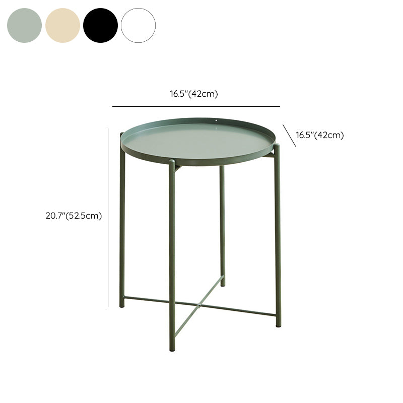 Contemporary Metal Accent Table Nightstand Antique Finish Nightstand