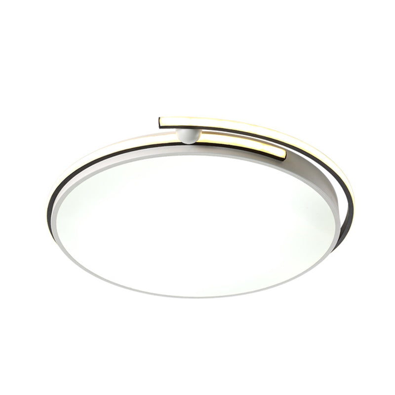 Corridor DEL Flush Light Fixture Minimalist White Flush Mount Lamp with Circular Acrylic Shade, 13 "/18" /22.5 " W