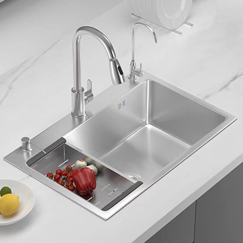 Soundproof Kitchen Sink Overflow Hole Design Kitchen Sink with Basket Strainer