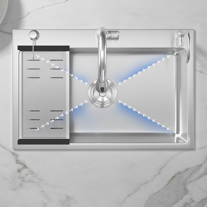 Soundproof Kitchen Sink Overflow Hole Design Kitchen Sink with Basket Strainer