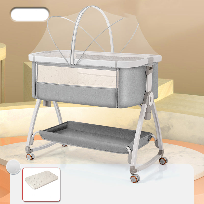 Metal Adjustable Bedside Crib Gliding Rectangle Crib Cradle for Baby