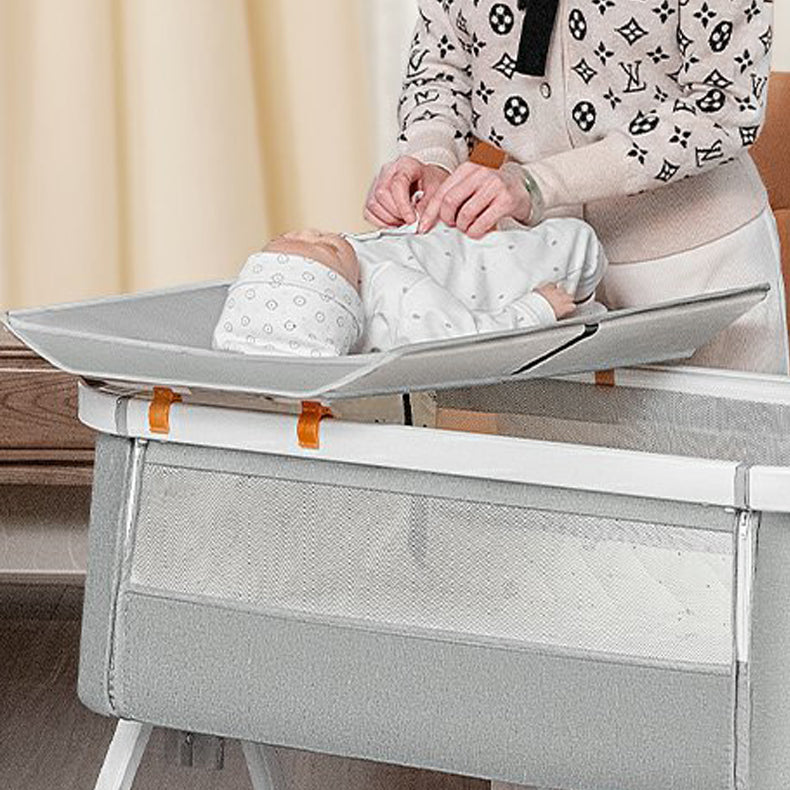 Metal Adjustable Bedside Crib Gliding Rectangle Crib Cradle for Baby