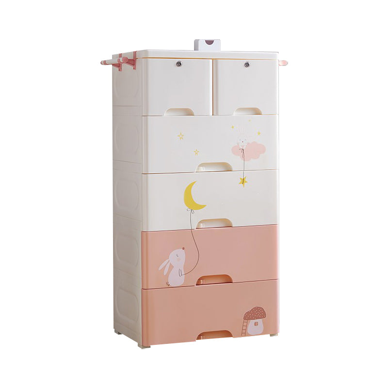 Matte Vertical Chest of Drawers Modern Plastic Kids Dresser Set