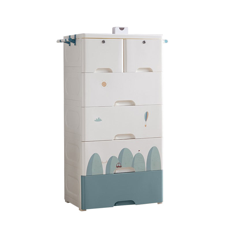 Matte Vertical Chest of Drawers Modern Plastic Kids Dresser Set