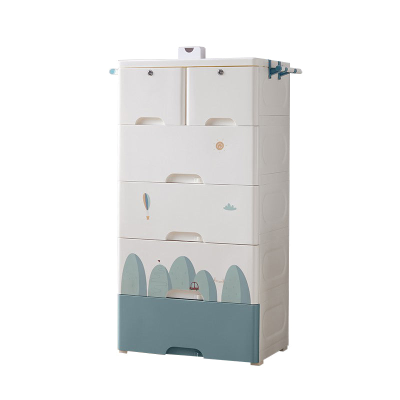 Matte Vertical Chest of Drawers Modern Plastic Kids Dresser Set