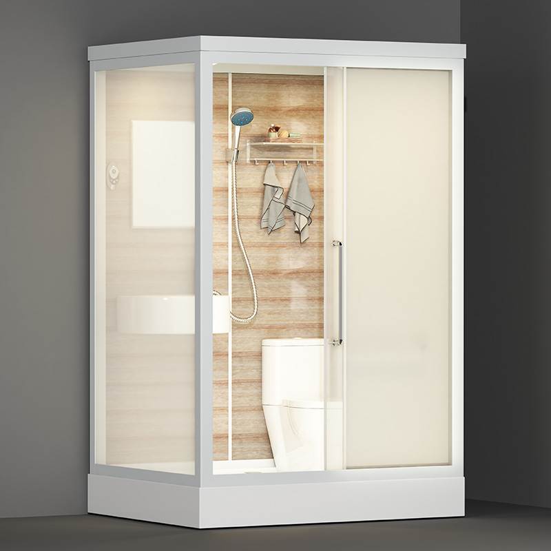 Rectangle Tempered Glass Shower Stall Frosted Semi-Frameless Shower Stall