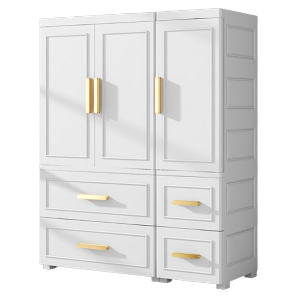 Modern Matte Bedroom Armoire Glossy Plastic Coat Locker with Doors