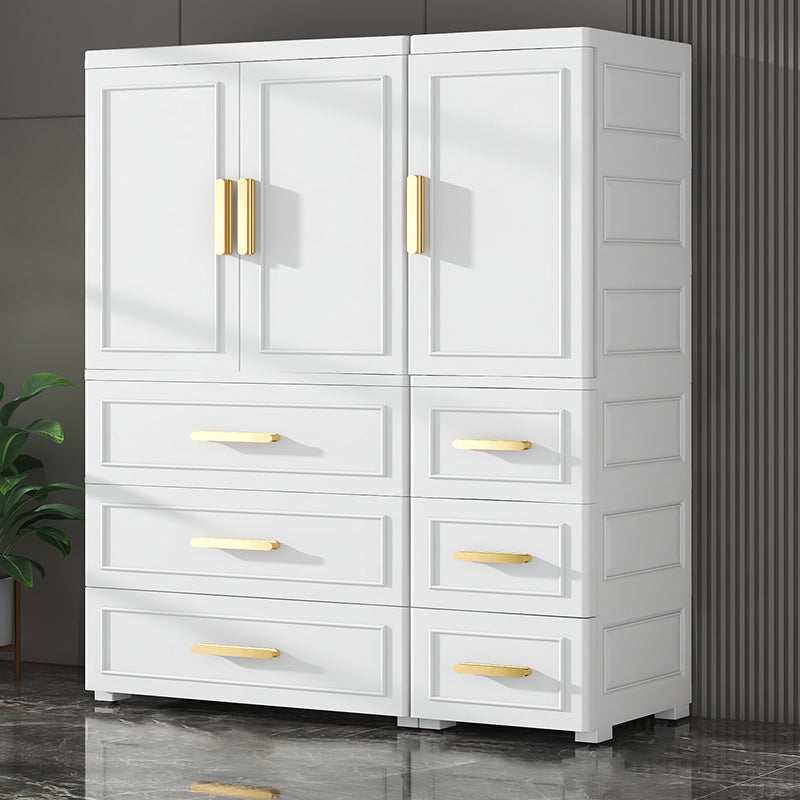 Modern Matte Bedroom Armoire Glossy Plastic Coat Locker with Doors