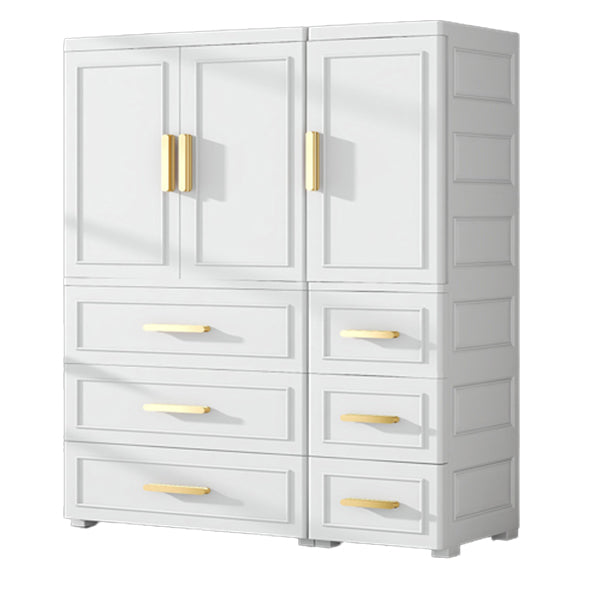 Modern Matte Bedroom Armoire Glossy Plastic Coat Locker with Doors