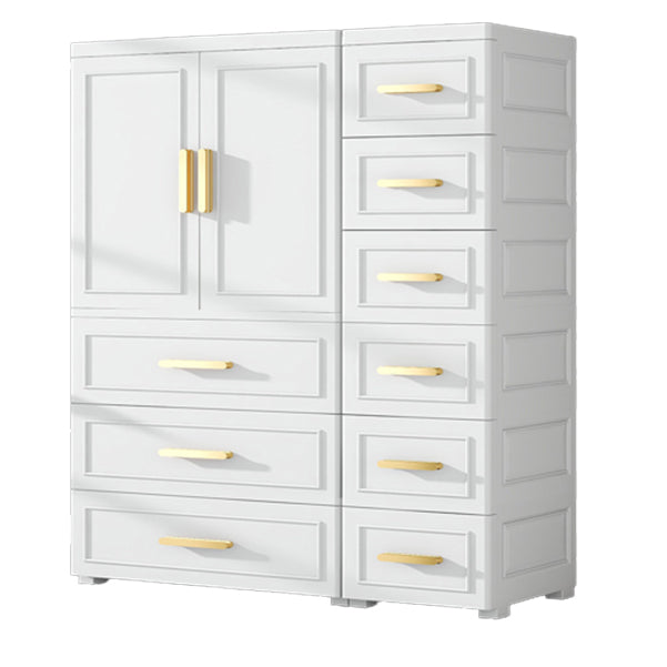 Modern Matte Bedroom Armoire Glossy Plastic Coat Locker with Doors