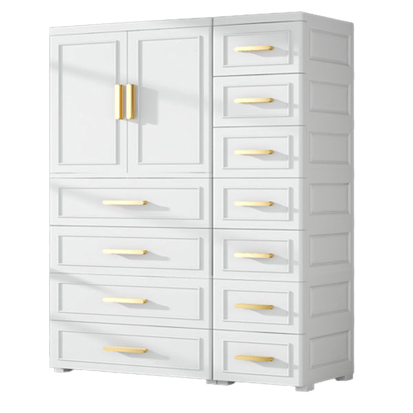 Modern Matte Bedroom Armoire Glossy Plastic Coat Locker with Doors