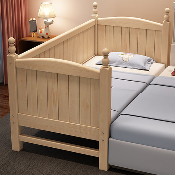 Pine Convertible Crib Scandinavian Nursery Crib with Guardrail