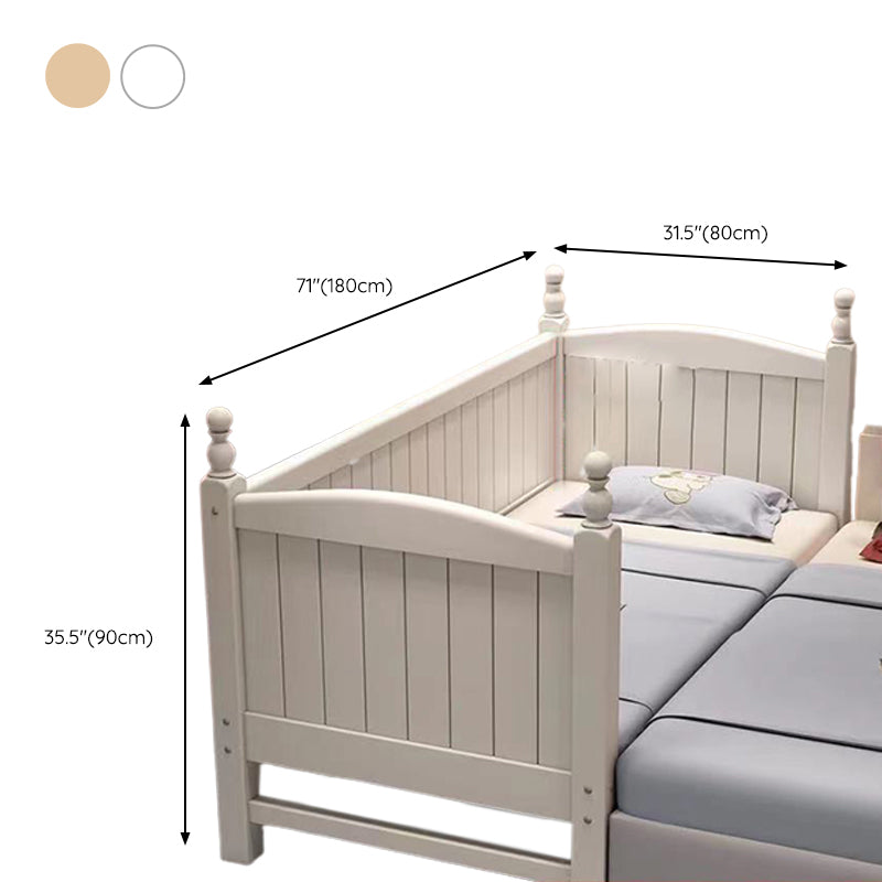 Pine Convertible Crib Scandinavian Nursery Crib with Guardrail