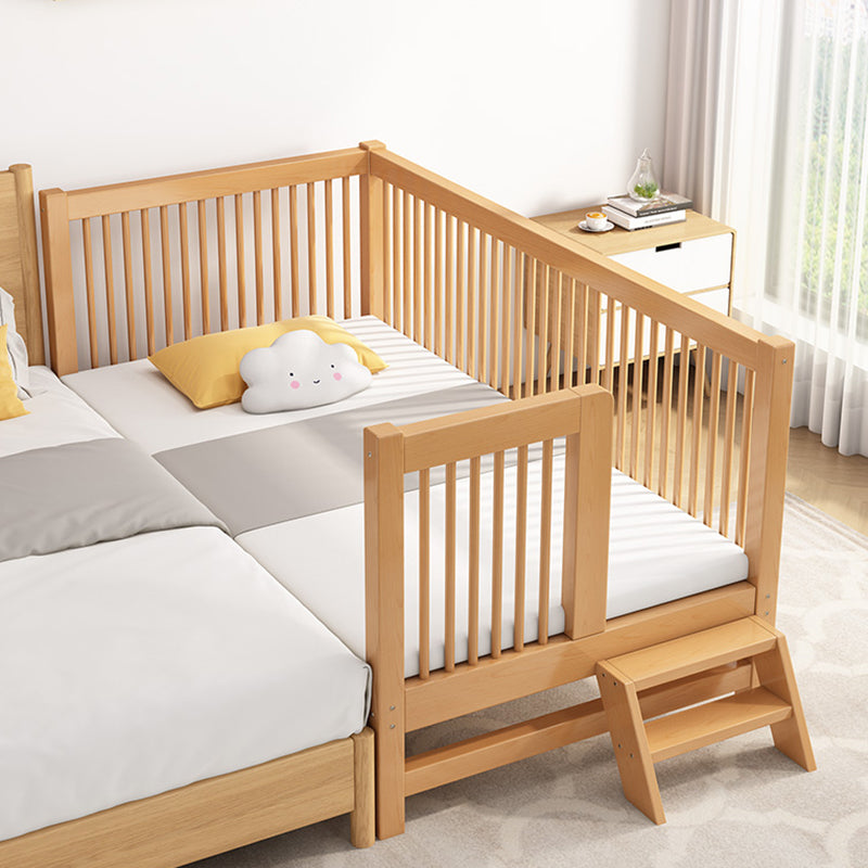 Convertible Nursery Crib Farmhouse Solid Wood Crib with Guardrail