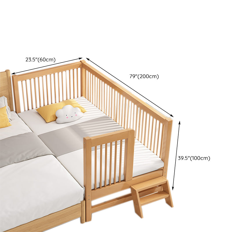 Convertible Nursery Crib Farmhouse Solid Wood Crib with Guardrail