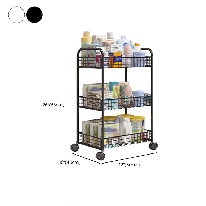 Metal Standard Bookcase with Wheels Children's Storage Bookshelf