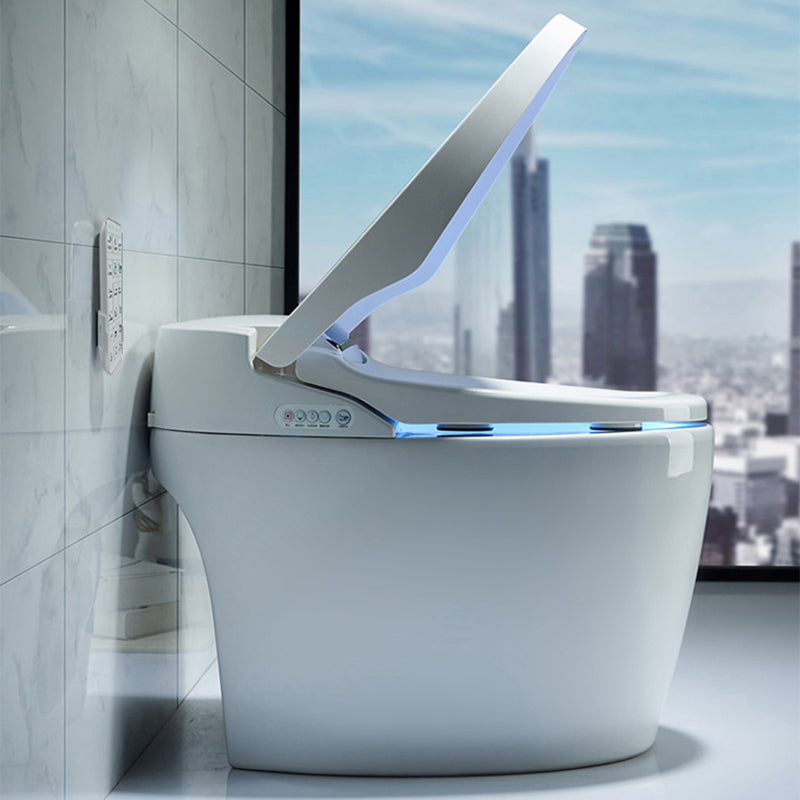 White Finish Floor Standing Bidet with Heated Seat Elongated Bidet