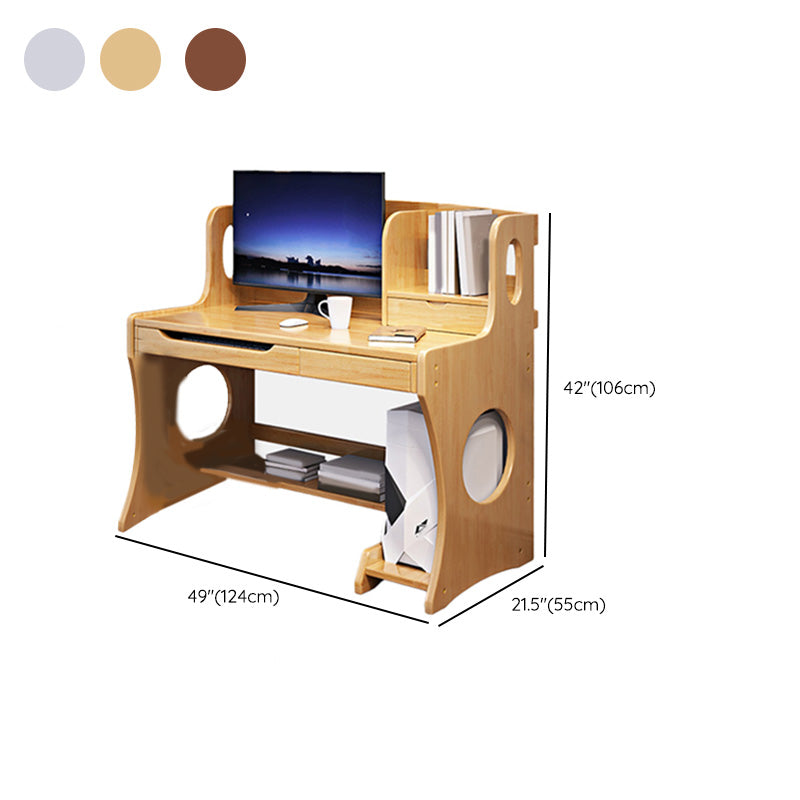 Solid Wood Computer Desk Kids Desks with Drawers 21.7" Width Kids Desk