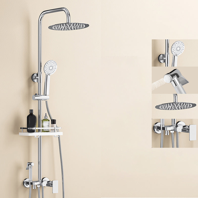 Thermostatic Shower Set Adjustable Spray Pattern Shower System with Slide Bar